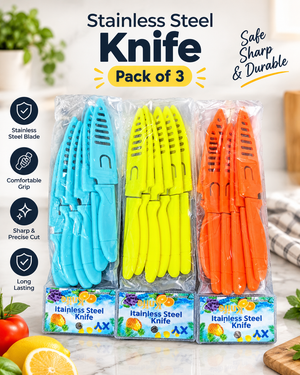 2L Manual Stainless Steel Food Chopper With Knife Set (Pack of 3)