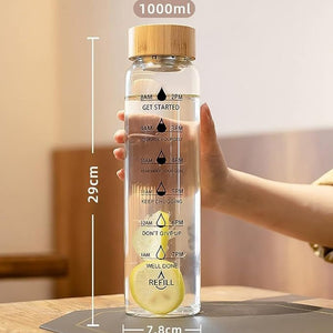 Glass Timer Water Bottle