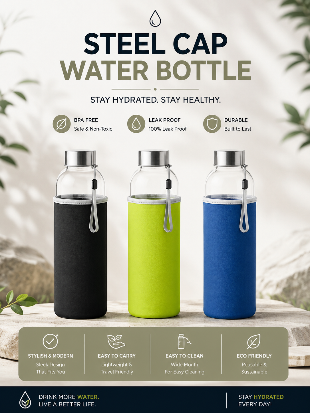 Steel Cap Water Bottle