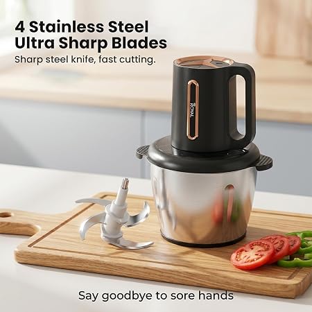 Silver Crest 3L Stainless Steel Food Chopper With Knife Set (Pack of 3)
