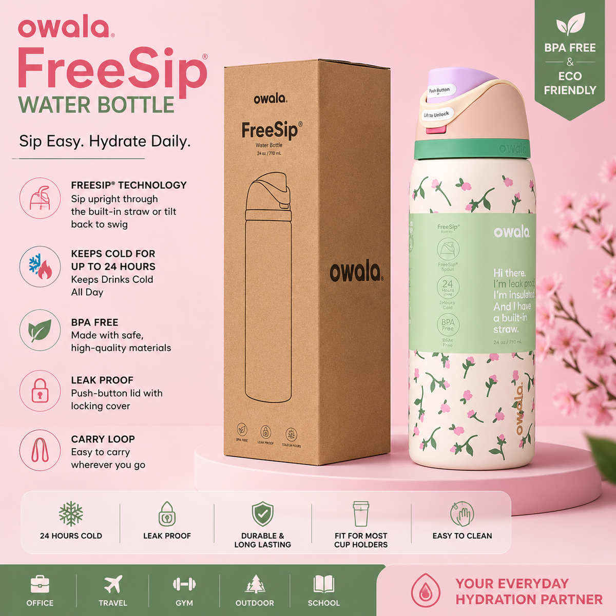Owala FreeSip Water Bottle