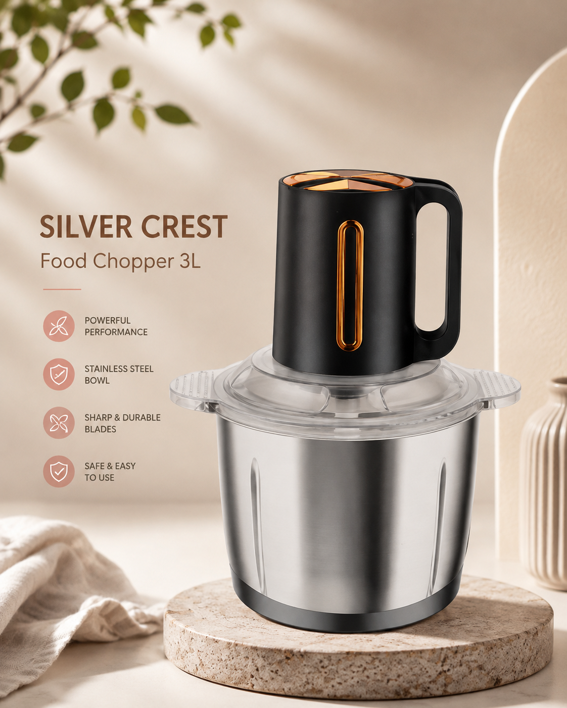 Silver Crest 3L Stainless Steel Food Chopper