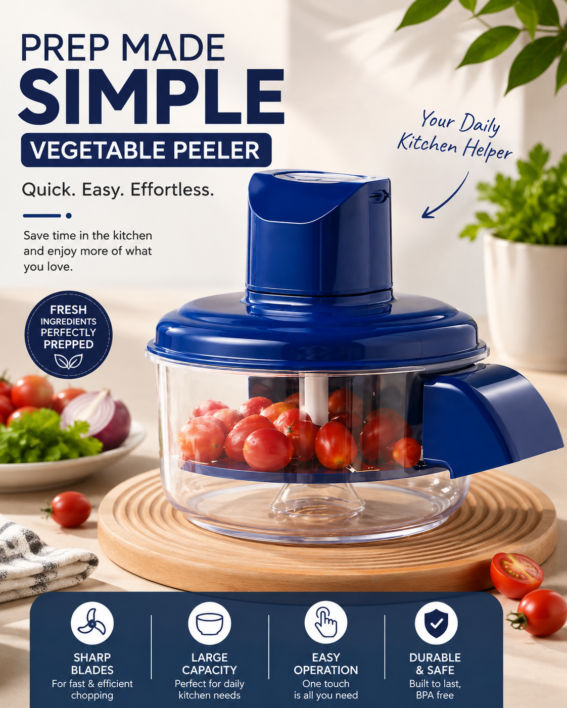 Manual Vegetable Chopper & Food Processor