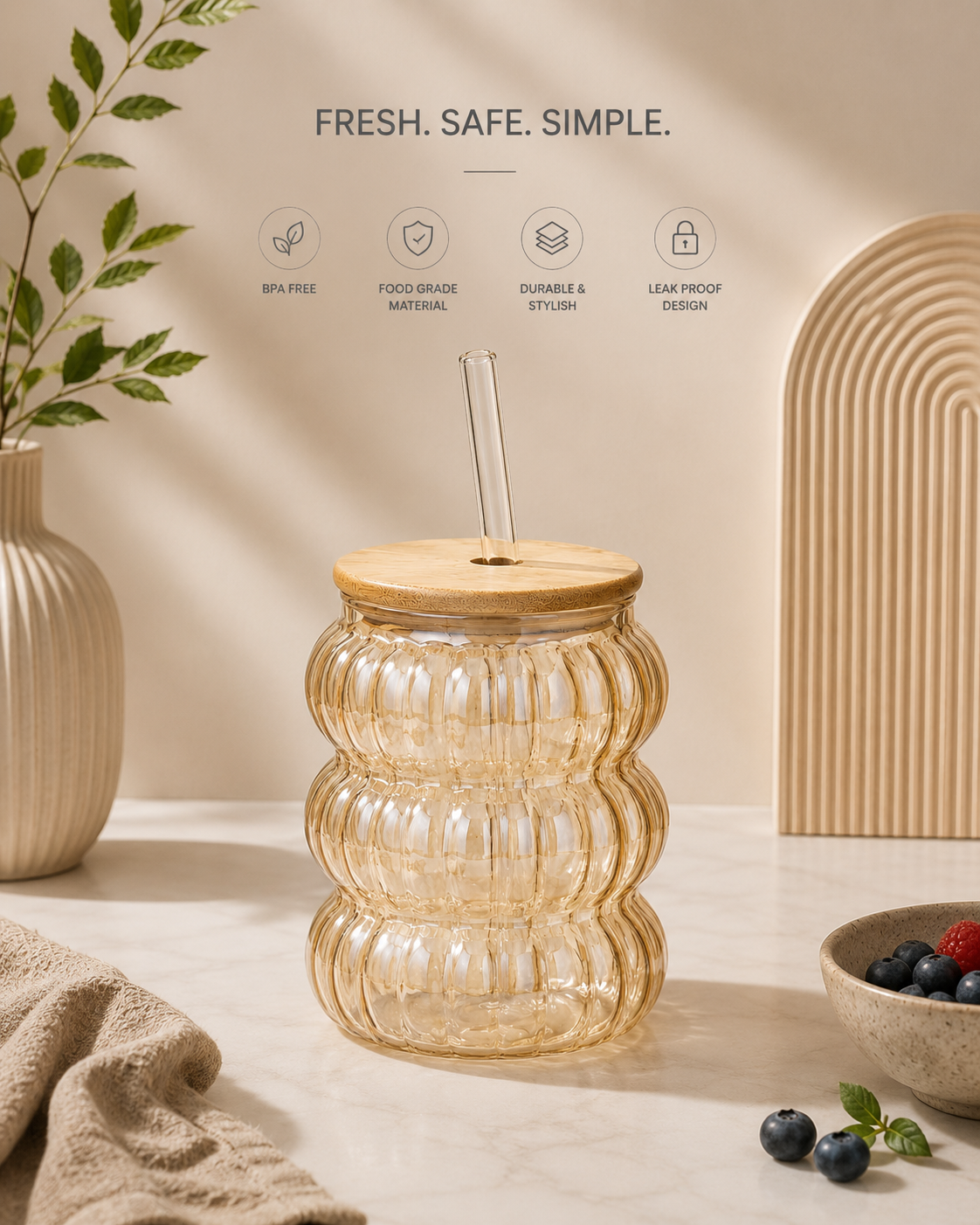 Chubby Coffee Glass Cup