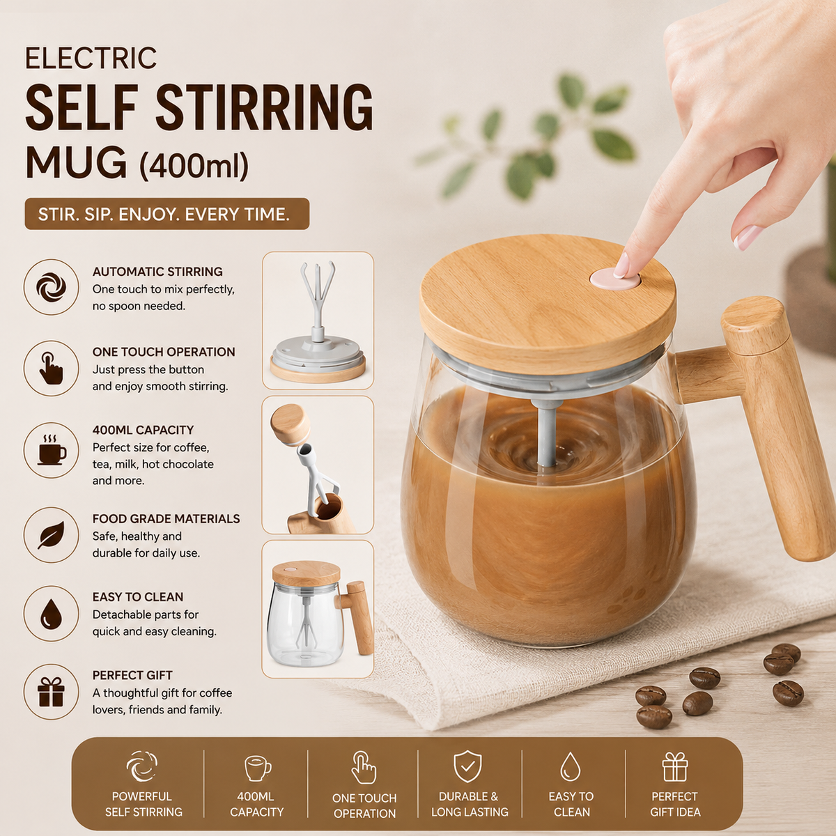 Electric Self Stirring Mug (400ml)