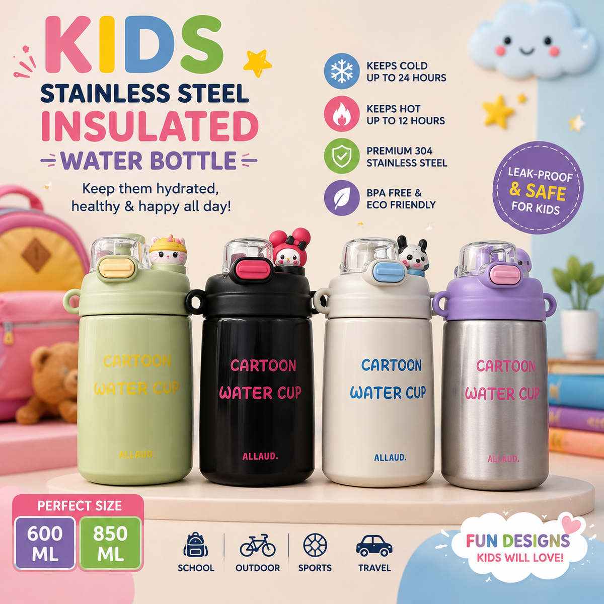 Kids Stainless Steel Insulated Water Bottle