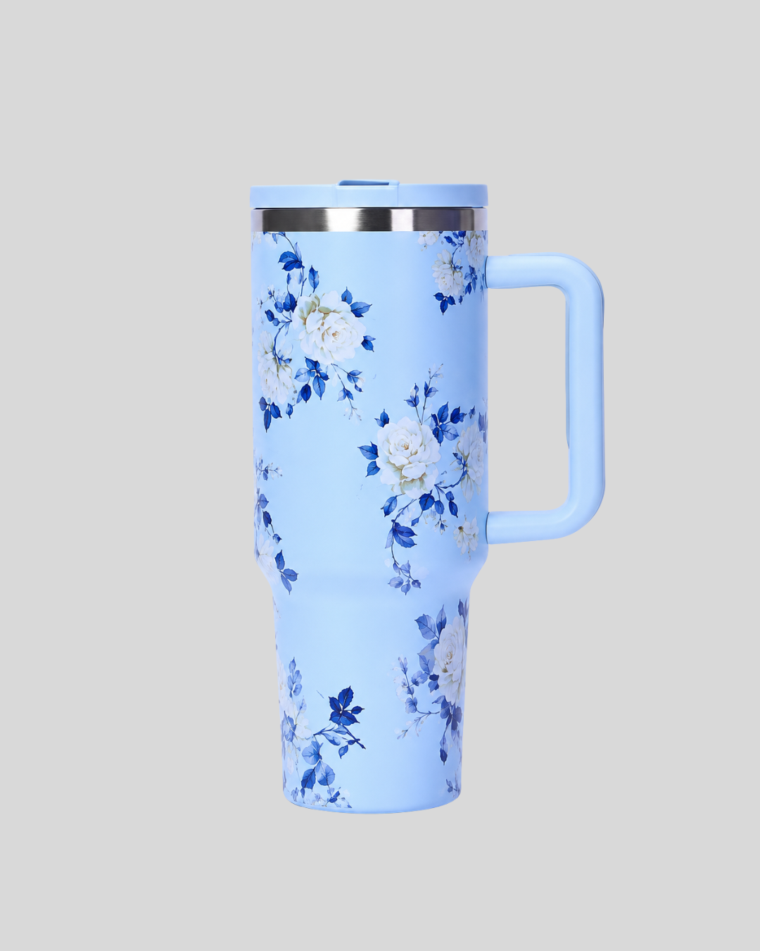 Floral Insulated Tumbler With Handle with Gift Pack