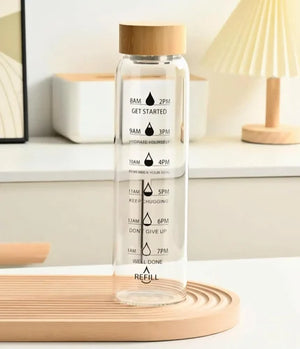 Glass Timer Water Bottle
